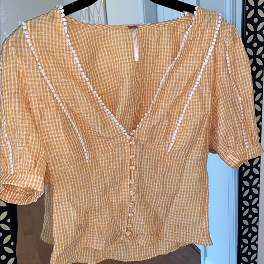 Free People Yellow Blouse
